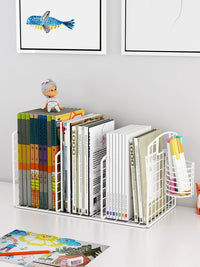 Desktop Iron Art Bookshelf Organizer for Office and Home