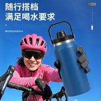 Large Capacity Stainless Steel Insulated Water Bottle with Handle for Outdoor Sports and Car Travel