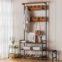 Multi-functional Entryway Coat Rack with Shoe Storage
