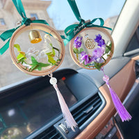 Handmade DIY Wind Chime Material Kit Bamboo Ring Hanging Ornament Balcony Home Decor Retro Style