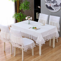 Elegant Lace Tablecloth and Chair Cover Set for Dining Tables