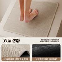 Absorbent Non-Slip Bathroom Mat with Woven Texture for Toilet and Shower