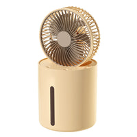 Portable USB Rechargeable Humidifying Desk Fan with Dual Mist Spray and Foldable Design