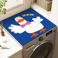 Cartoon Washing Machine Top Cover Mat with Diatomaceous Earth Absorption for Sun Protection and Appliance Surface Protection
