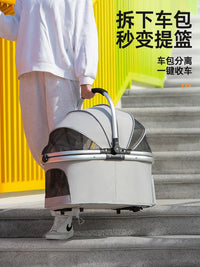 2026 Pet Stroller with Detachable Carrier for Small to Medium Dogs and Cats, Lightweight Foldable Design