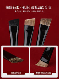 Meinvlang Professional Eyebrow Brush for Wild Brows - Flat Head Animal Hair Makeup Brush