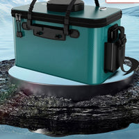 Portable Foldable Fishing Bucket with Aerator, Thickened Multi-functional Live Fish Container, Lightweight Fishing Box