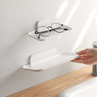 Foldable Wall-Mounted Bathroom Shelf for Toiletries and Hand Sanitizer, No-Drill Installation