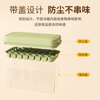 New Press-Type Double-Layer Silicone Ice Cube Tray Food Grade Square Ice Mold Easy Release Ice Storage Box with Lid for Home Use