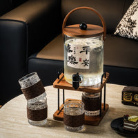 High-Capacity Glass Juice Dispenser with Faucet for Hotel Buffets, Restaurants, Home Use, and Bars
