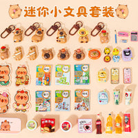 Capybara Mini Backpack Stationery Set for Kids Pretend Play