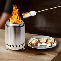 Portable Wood Burning Stove for Outdoor Camping and Indoor Heating, Smokeless Gasification Fire Pit