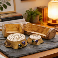 Mushroom Tree Stump Stool Miniature Ornament for Micro Landscape Decor