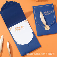 Employee Birthday Card Feather High-End Business Creative Thank You Letter Chinese Style Gratitude Personalized Gift Invitation Card