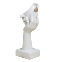 Silent Gold Mask Figurine Earring Display Stand Resin Craft Ornament for Home Decor
