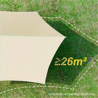 Portable Oxford Cloth Tarp Tent with Black Glue Coating for Camping, Sun Protection, Rainproof, Windproof, Full Shading