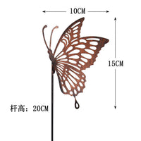 Butterfly Silhouette Garden Stake Metal Art Decor for Outdoor Yard and Lawn