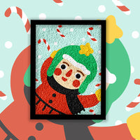 DIY Christmas Pulp Painting Kit for Kids and Adults, Handmade Craft Set with Frame