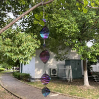 3D Rotating Metal Wind Chime with Fishbone Design for Home and Garden Decor