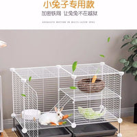 Large Indoor Rabbit Cage with Toilet and Automatic Waste Removal for Breeding and Pet Rabbits