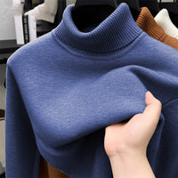 Men's Fleece Lined Turtleneck Sweater Winter Warm Knitted Base Layer