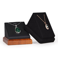 Solid Wood Microfiber Necklace and Pendant Display Stand