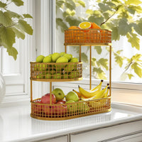 Multi-layer Fruit Basket Stand for Living Room Coffee Table, Large Capacity Snack and Fruit Organizer