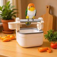 Portable Parrot Training Stand with Waste Tray for Desktop or Floor