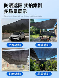 Heavy-Duty Black Sun Shade Net for Outdoor Patio Garden Carports, UV Protection and Heat Insulation