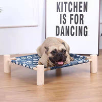Wooden Pet Bed Hammock for Cats and Small Dogs, Washable and Portable