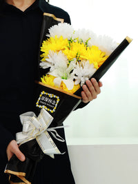 Artificial Chrysanthemum and Lily Bouquet for Tombstone Decoration