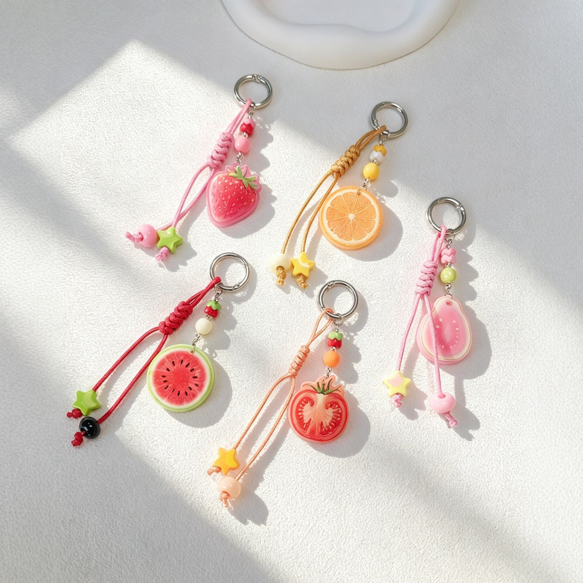 Fruit Slice Keychain Charm for Bags and Keys