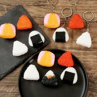 Realistic Japanese Sushi Onigiri Miniature Food Model Keychain Decor