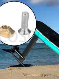 Hydrofoil M6 M8 Stainless Steel Screws with Brass Nuts and Washers for Surfboard Rudder Slot