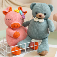 Knitted Animal Soothing Doll Plush Toy Deer Fawn Stuffed Animal for Kids Room Decor and Photo Props