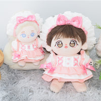 Doll Clothes Dress with Headband for 10/20cm Cotton Dolls