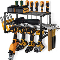 Heavy-Duty Wall-Mounted Drill Storage Rack for Garage and Workshop - Floating Power Tool Organizer for Electric Drills