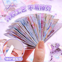 Kabaxiong Dress-Up Sticker Book for Girls, Cartoon Princess Mini Portable Journal Decoration