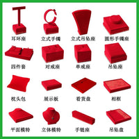 Red Velvet Jewelry Display Stand for Necklaces, Rings, Pendants, Bracelets and Hairpins