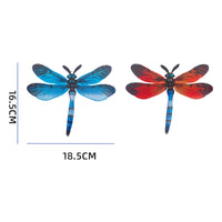 Outdoor Garden Simulation Dragonfly Wall Decor Metal Insect Ornament for Yard Lawn Water Feature