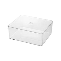 Stackable Transparent Cosmetic Storage Box with Lid for Desktop