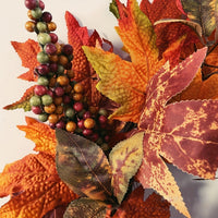 Autumn Maple Leaf Berry Wreath for Harvest Festival & Thanksgiving Door Decor