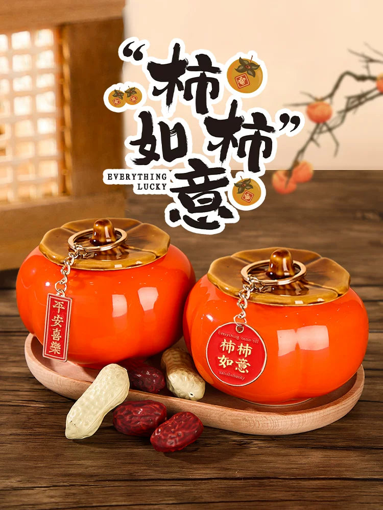 Persimmon Ornaments with Tray and Charms for New Home Housewarming Gift Set