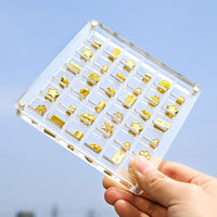 Acrylic Shell Jewelry Storage Box with Dividers for Small Pendants and Gold Beads