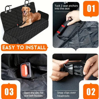 Pet Car Back Seat Cover 600D Oxford Fabric Waterproof Scratch-Proof Hammock for Dogs