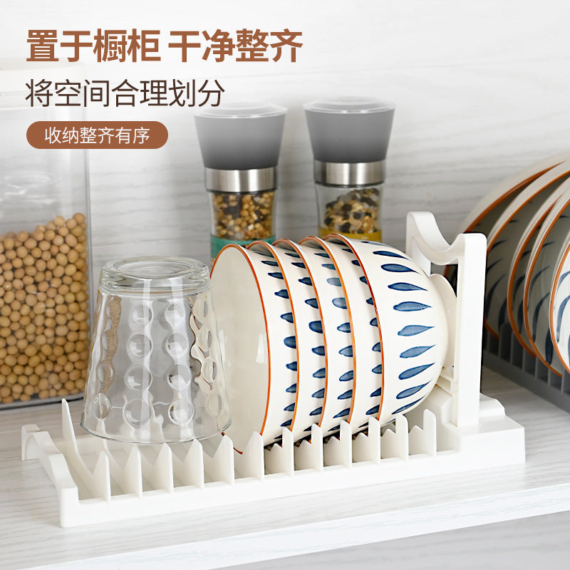 Foldable Dish Drying Rack for Kitchen Counter, Collapsible Plate and Bowl Drainer Organizer