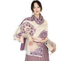 Women's Winter Scarf and Shawl, Thickened Warm Neck Warmer, Korean Style Versatile Office Wrap