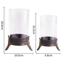 European Style Scented Candle Holder with Glass Tray for Christmas Dinner Decoration