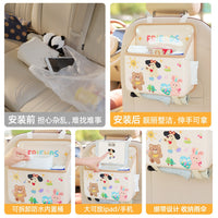 Car Seat Back Organizer with Foldable Table, Tissue Box, and Umbrella Storage