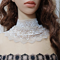 2026 New European American Retro Lolita Gothic Cream White Ruffled Neck Collar Necklace for All Seasons